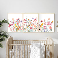 Watercolor Wildflower Nursery Print: Boho Floral Wall Art