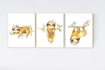 Sloth nursery decor, gender neutral, sloth prints, nursery wall art, nursery prints animals, nursery decor boy, nursery decor girl