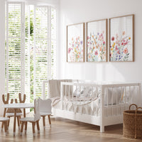 Watercolor Wildflower Nursery Print: Boho Floral Wall Art