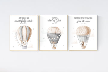 Nursery decor neutral, hot air balloon, gender neutral, grey nursery, baby room decor, beige nursery, neutral colors, travel themed nursery