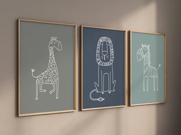 Safari Nursery Wall Prints, Boho Nursery Prints, jungle animals, Sage Green Nursery Art, animal Nursery Decor, animal prints