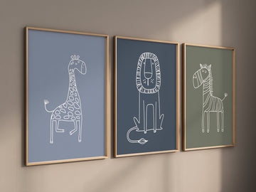 Safari Nursery Wall Prints, Boho Nursery Prints, jungle animals, Sage Green Nursery Art, animal Nursery Decor, animal prints