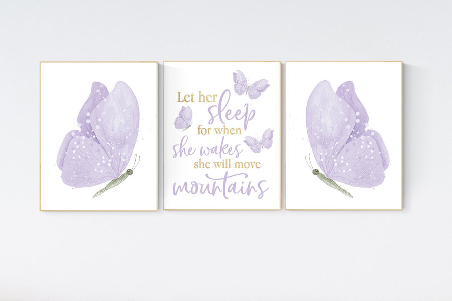 Butterfly print for girls nursery, Purple nursery, nursery decor girl butterfly, lilac nursery decor, girl nursery prints, lavender nursery