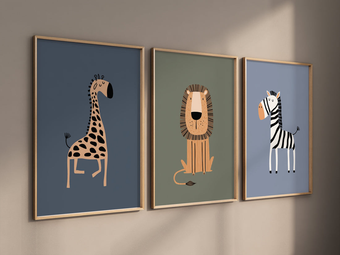 Safari Nursery Wall Prints, Boho Nursery Prints, jungle animals, Sage Green Nursery Art, animal Nursery Decor, animal prints