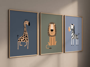 Safari Nursery Wall Prints, Boho Nursery Prints, jungle animals, Sage Green Nursery Art, animal Nursery Decor, animal prints