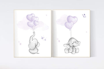 nursery decor girl purple, nursery decor girl lavender and gray, lavender and gray, nursery decor elephant, elephant nursery, lilac nursery