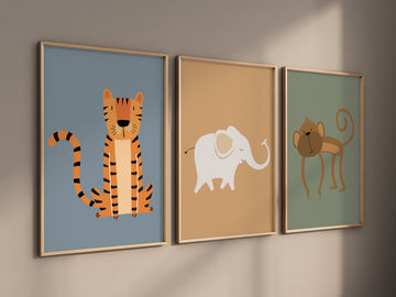 Safari Nursery Wall Prints, Boho Nursery Prints, jungle animals, Sage Green Nursery Art, animal Nursery Decor, animal prints