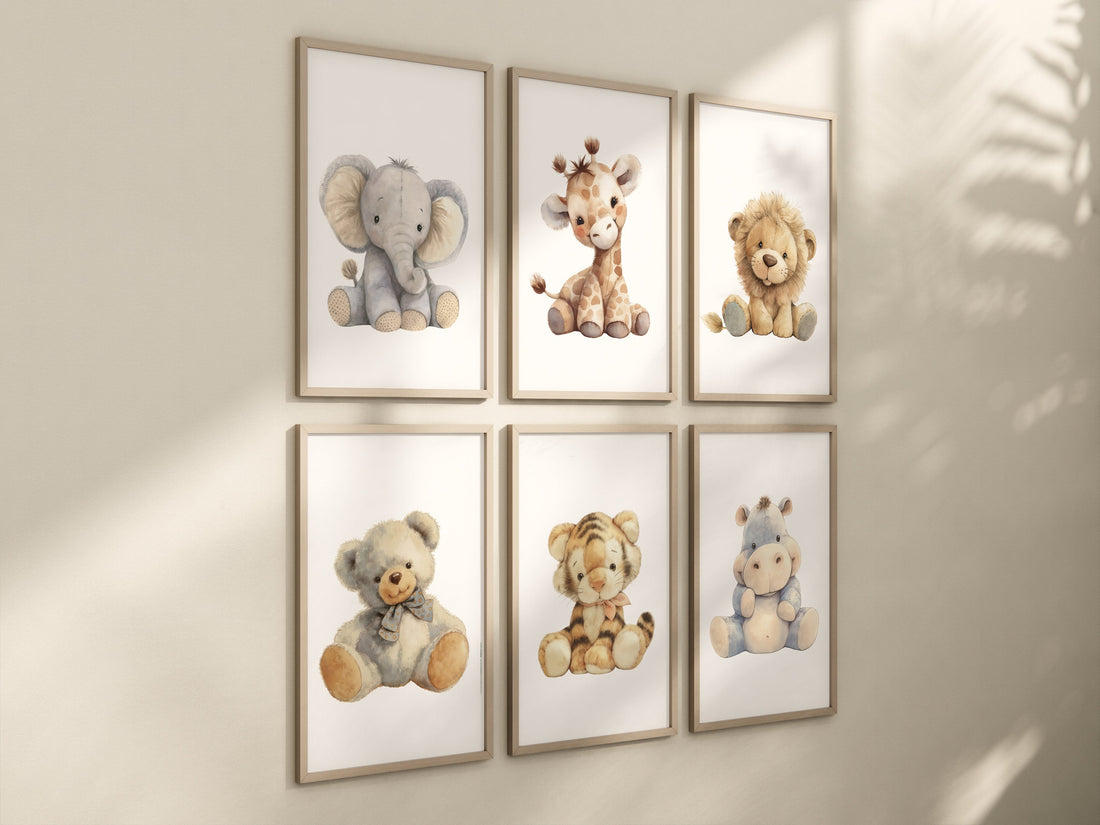 Animal prints, gender neutral nursery, Plush animals, Safari Animal Nursery Prints, safari animals, safari nursery, gender neutral nursery