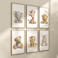 Animal prints, gender neutral nursery, Plush animals, Safari Animal Nursery Prints, safari animals, safari nursery, gender neutral nursery