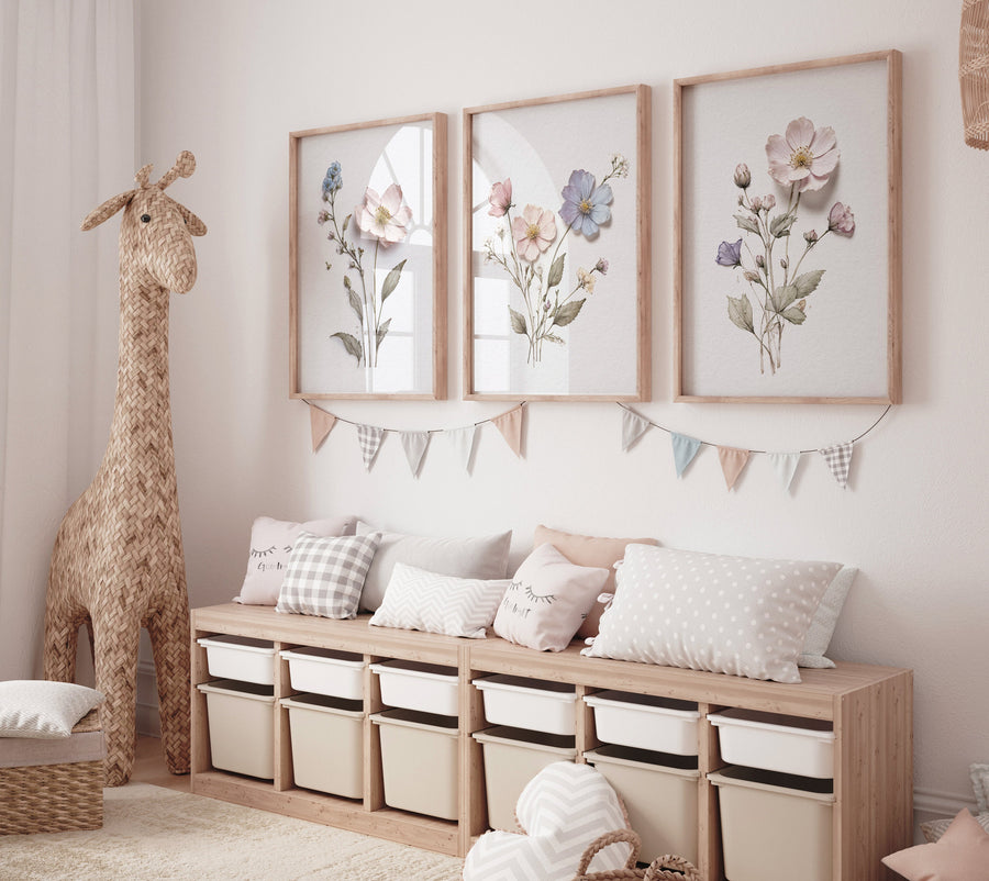 Flower print, Boho Nursery wall art, Wildflower Nursery Decor, Girl Nursery Decor, flower art, Botanical Print, boho home decor, girls room