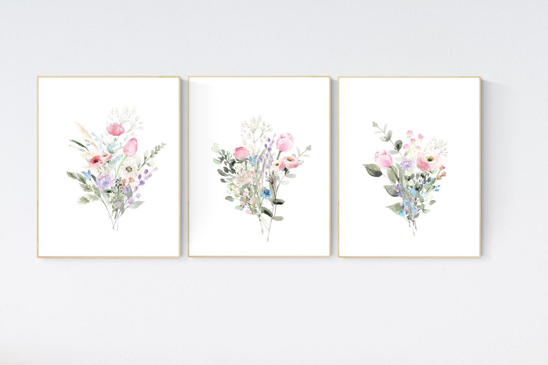 Boho Nursery wall art, Wildflower Nursery Decor, Floral Nursery, Girl Nursery Decor, flower nursery, Botanical Print, home decor