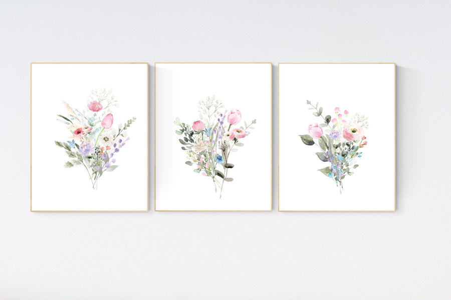 Boho Nursery wall art, Wildflower Nursery Decor, Floral Nursery, Girl Nursery Decor, flower nursery, Botanical Print, home decor