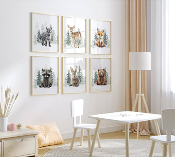 Woodland Animal Prints, animal prints, gender neutral, Wall Art, Forest Animal, Woodland Animal Prints, safari animals