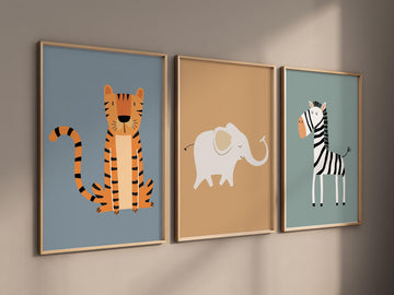Safari Nursery Wall Prints, Boho Nursery Prints, jungle animals, Sage Green Nursery Art, animal Nursery Decor, animal prints