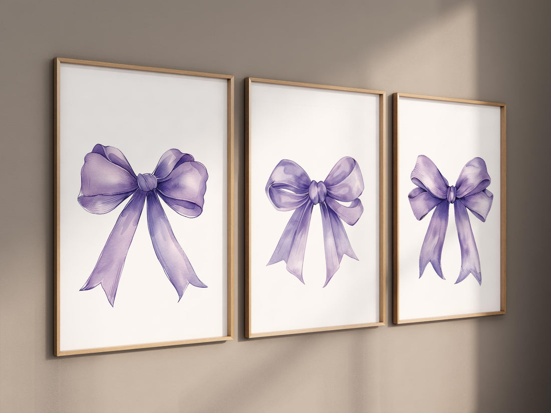 Bow print wall art, Bow nursery print, purple Bow nursery wall art, bow nursery art, bow nursery, lilac nursery, purple nursery, girls