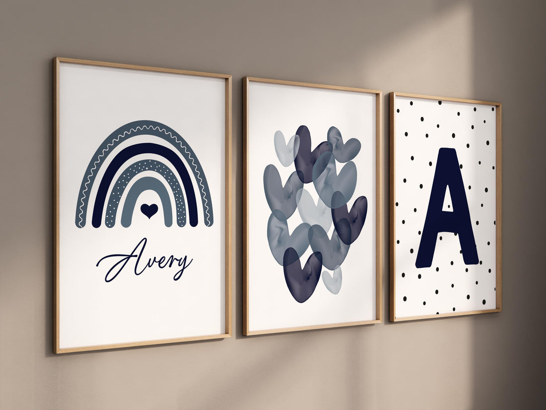 Nursery decor boy Boho, rainbow nursery, navy nursery, boys room decor, Navy blue nursery, boy nursery print, nursery wall art