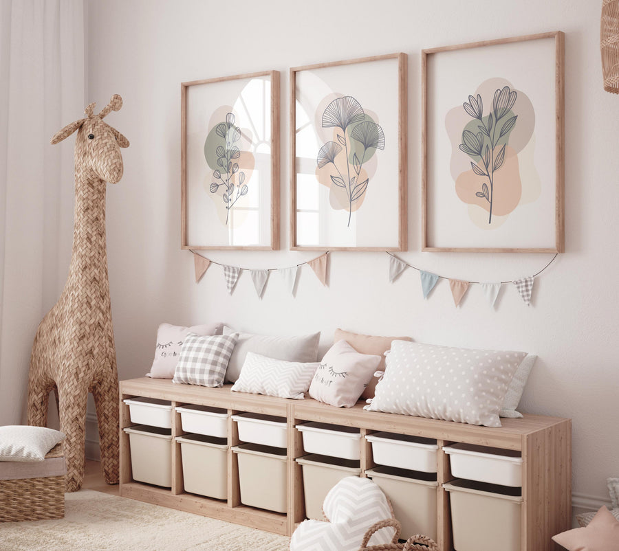 Boho Botanical Prints, girl nursery decor, Wildflower Nursery, floral nursery, Wild Flowers, Flower Nursery, Botanical Print, home decor