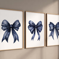 Bow print wall art, Bow nursery print, navy Blue Bow nursery wall art, bow nursery art, bow nursery decor, bow print wall art, navy nursery