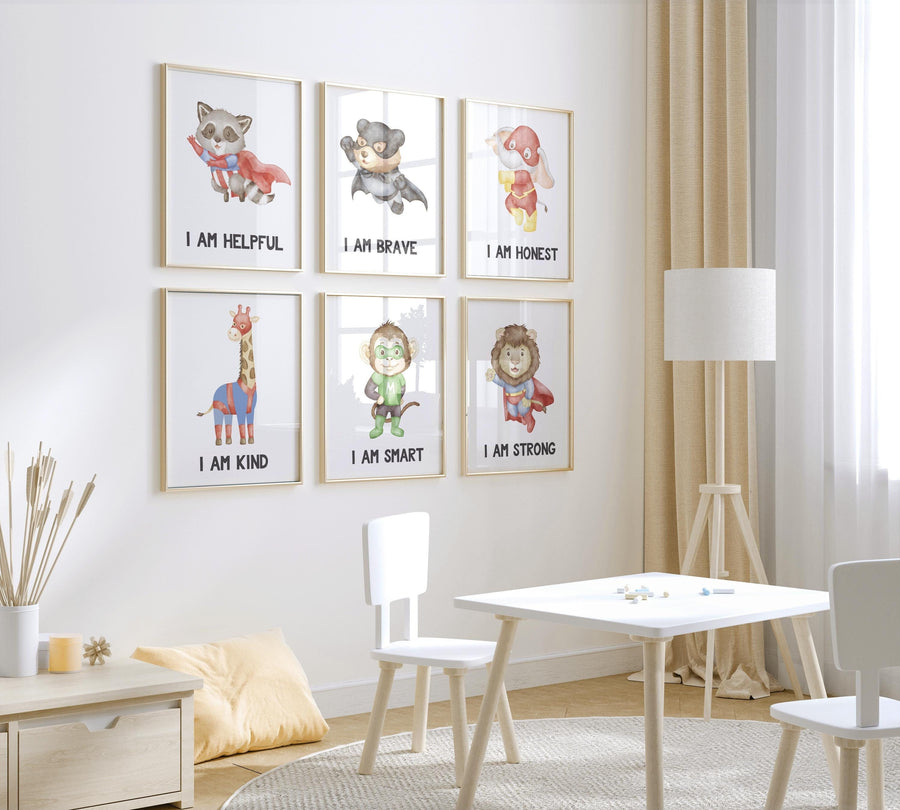 Superhero nursery art, Superhero Prints, Superhero Nursery Prints, Boys Wall Art, Superhero Animals, Heroes Decor, Boys Bedroom