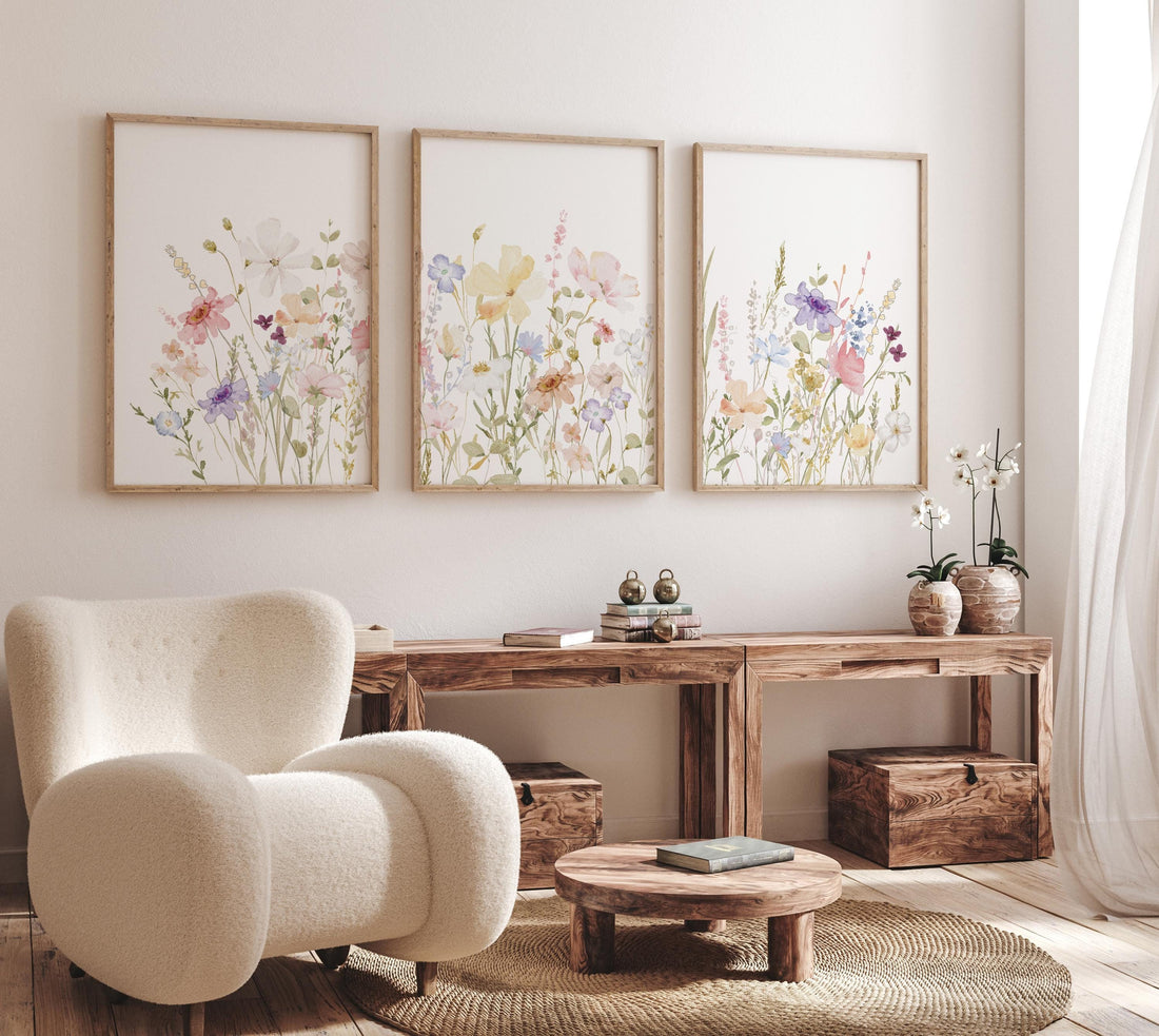 Boho Nursery wall art, Wildflower Nursery Decor, Girl Nursery