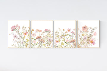 Boho Nursery wall art, Wildflower Nursery Decor, Floral Nursery, Girl Nursery Decor, vintage flower nursery, Botanical Print, home decor