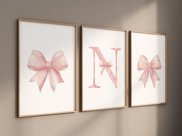 Bow print wall art, Bow nursery print, pink Bow nursery wall art, bow nursery art, bow nursery decor, bow print wall art pink, girl nursery