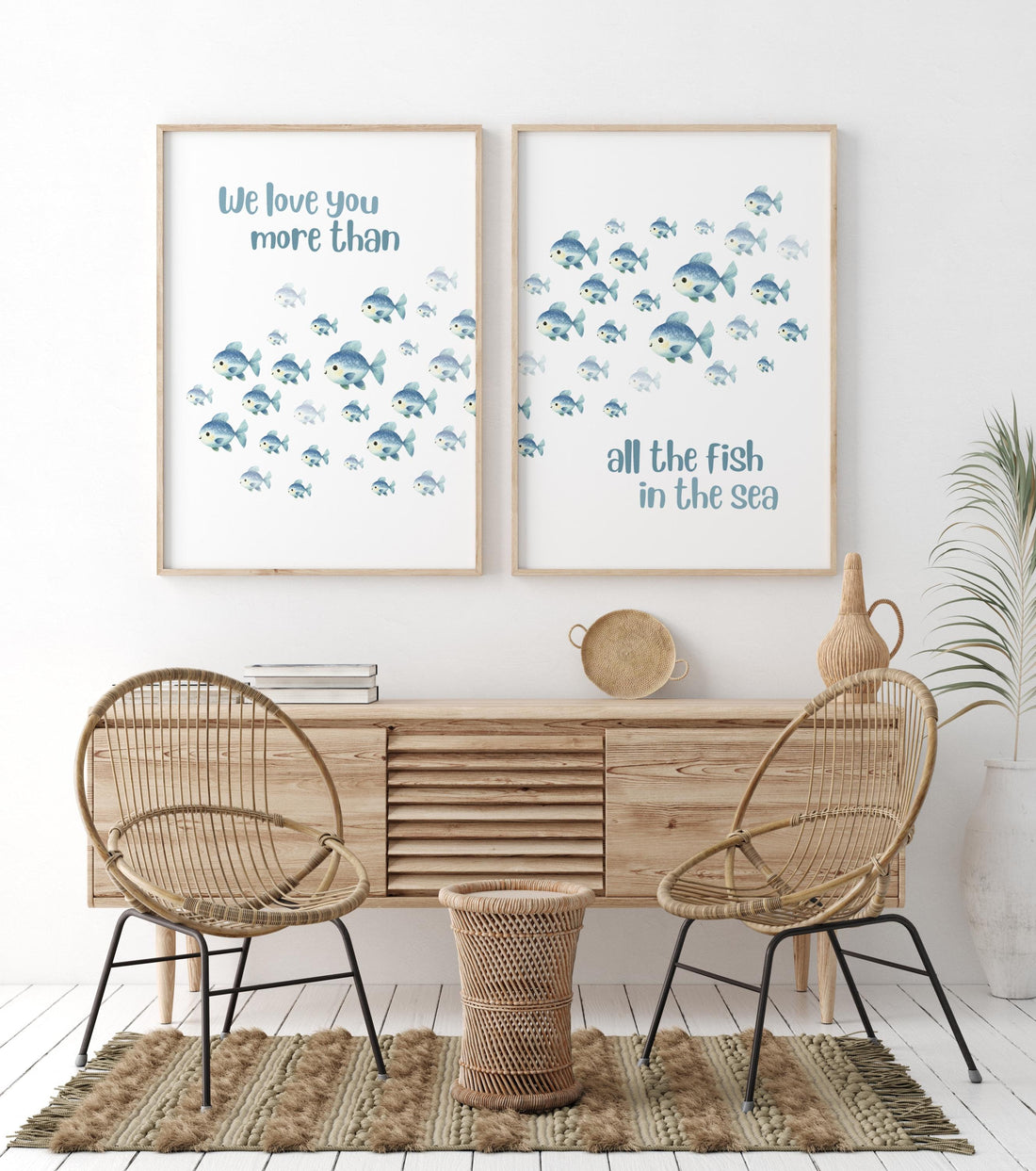Under the sea wall art, Ocean nursery decor, Nautical nursery print set, under the sea nursery, gender neutral nursery, ocean, nautical