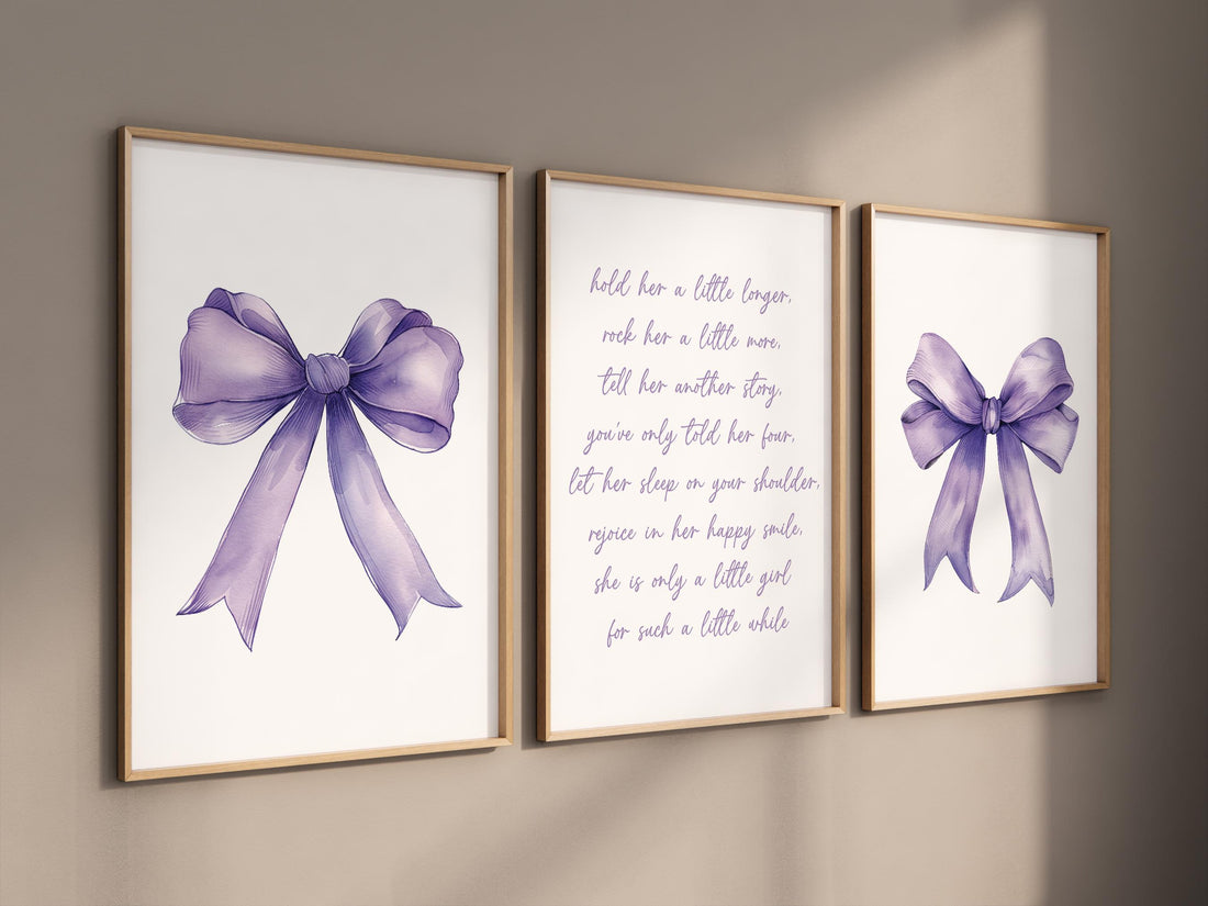 Bow print wall art, Bow nursery print, purple Bow nursery wall art, bow nursery art, bow nursery, lilac nursery, purple nursery, girls
