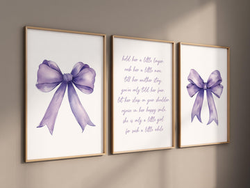 Bow print wall art, Bow nursery print, purple Bow nursery wall art, bow nursery art, bow nursery, lilac nursery, purple nursery, girls
