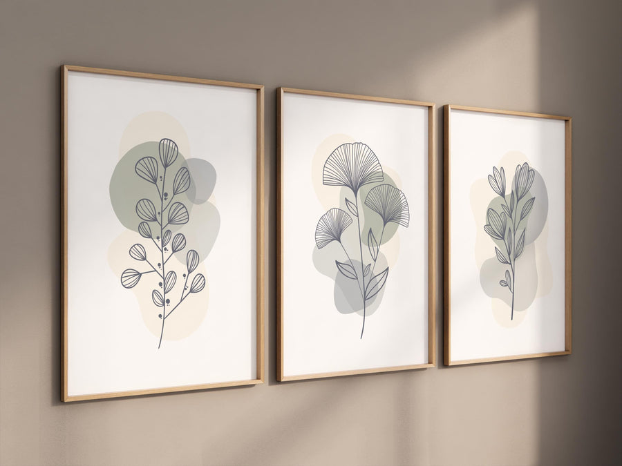 Boho Botanical Prints, sage wall decor, Wildflower Nursery, floral nursery, Wild Flowers, sage green, Botanical Print, home decor