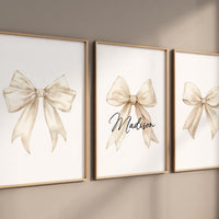 Bow print wall art, Beige Bow Print, Bow nursery print, Bow nursery wall art, bow nursery art, bow nursery decor, cream bow print, teen room