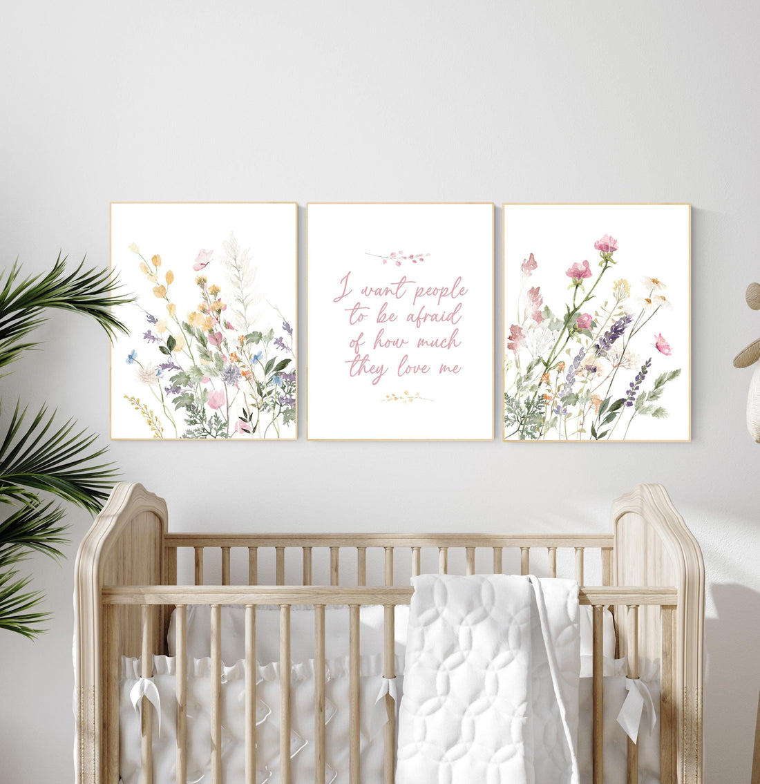 Wildflower print nursery, nursery decor girl wildflower, nursery wall art girl, boho nursery, flower nursery, quote nursery, Girl bedroom
