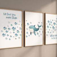 Under the sea wall art, Ocean nursery decor, Nautical nursery print set, under the sea nursery, gender neutral nursery, ocean, nautical