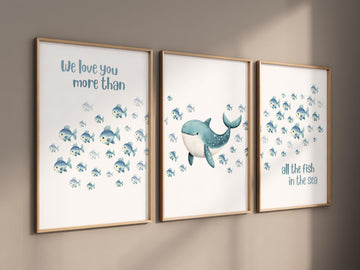 Under the sea wall art, Ocean nursery decor, Nautical nursery print set, under the sea nursery, gender neutral nursery, ocean, nautical