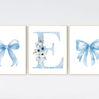 Bow print wall art, Bow nursery print, Blue Bow nursery wall art, bow nursery art, bow nursery decor, bow print wall art blue