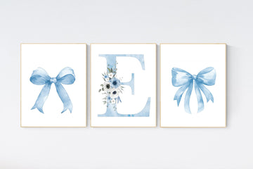 Bow print wall art, Bow nursery print, Blue Bow nursery wall art, bow nursery art, bow nursery decor, bow print wall art blue