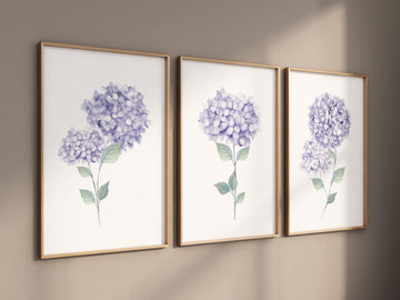 Hydrangea wall art, purple Hydrangea, Botanical Print, Watercolor flower Print, Boho Floral print, flower print, nursery wall art, lilac