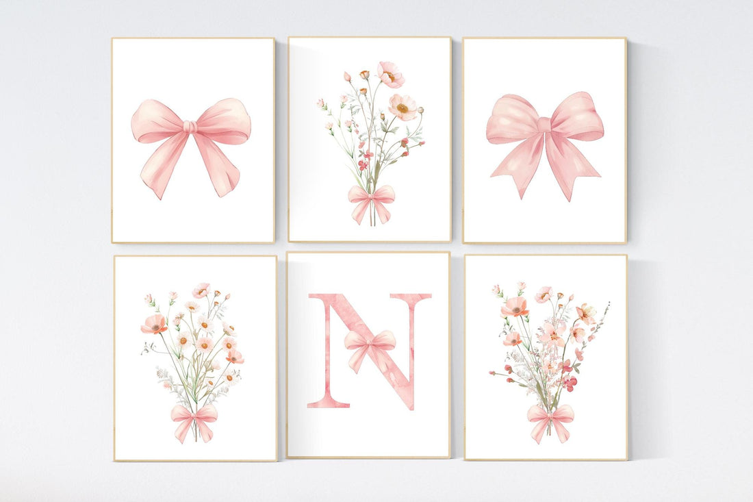 Boho Botanical Prints, girl nursery decor, Wildflower Nursery, floral nursery, blush pink, Wild Flowers, Flower Nursery, blush nursery
