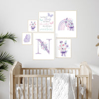 Nursery decor girl wildflower, butterfly nursery, floral nursery, nursery decor girl butterflies, flower nursery, bow print, rainbow nursery