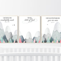 Nursery decor girl mountain, adventure nursery, adventure theme nursery, bible nursery, verse nursery, scripture print, christian print