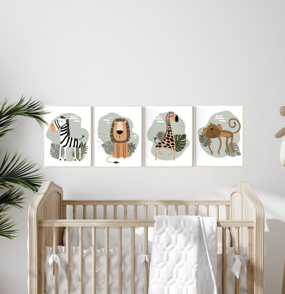 Safari Nursery Wall Prints, Boho Nursery Prints, jungle animals, Sage Green Nursery Art, animal Nursery Decor, animal prints