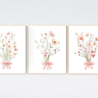 Boho Botanical Prints, girl nursery decor, Wildflower Nursery, floral nursery, blush pink, Wild Flowers, Flower Nursery, blush nursery