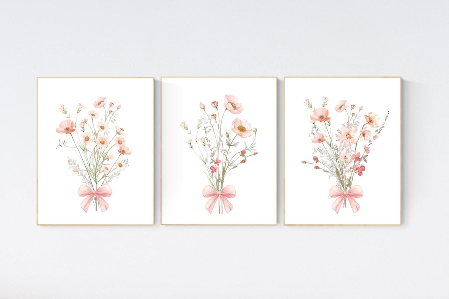 Boho Botanical Prints, girl nursery decor, Wildflower Nursery, floral nursery, blush pink, Wild Flowers, Flower Nursery, blush nursery