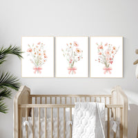 Boho Botanical Prints, girl nursery decor, Wildflower Nursery, floral nursery, blush pink, Wild Flowers, Flower Nursery, blush nursery