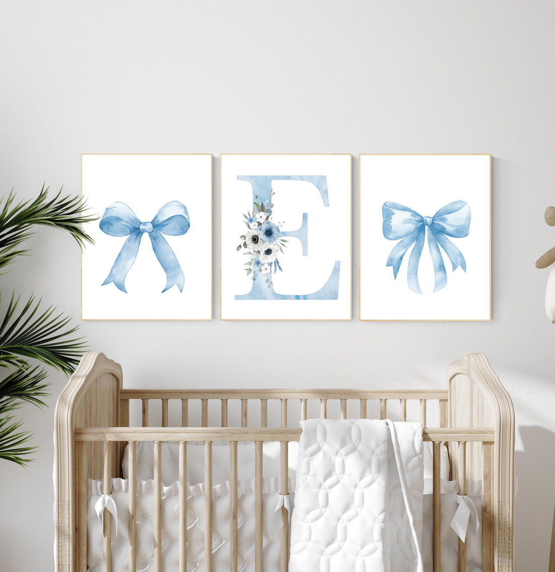 Bow print wall art, Bow nursery print, Blue Bow nursery wall art, bow nursery art, bow nursery decor, bow print wall art blue