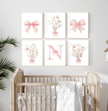 Boho Botanical Prints, girl nursery decor, Wildflower Nursery, floral nursery, blush pink, Wild Flowers, Flower Nursery, blush nursery