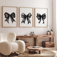 Bow print wall art, Bow nursery print, black Bow nursery wall art, bow nursery art, bow nursery decor, bow print wall art, black nursery