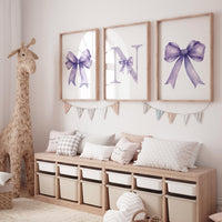 Bow print wall art, Bow nursery print, purple Bow nursery wall art, bow nursery art, bow nursery, lilac nursery, purple nursery, girls