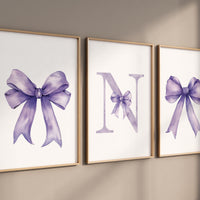 Bow print wall art, Bow nursery print, purple Bow nursery wall art, bow nursery art, bow nursery, lilac nursery, purple nursery, girls