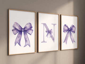 Bow print wall art, Bow nursery print, purple Bow nursery wall art, bow nursery art, bow nursery, lilac nursery, purple nursery, girls